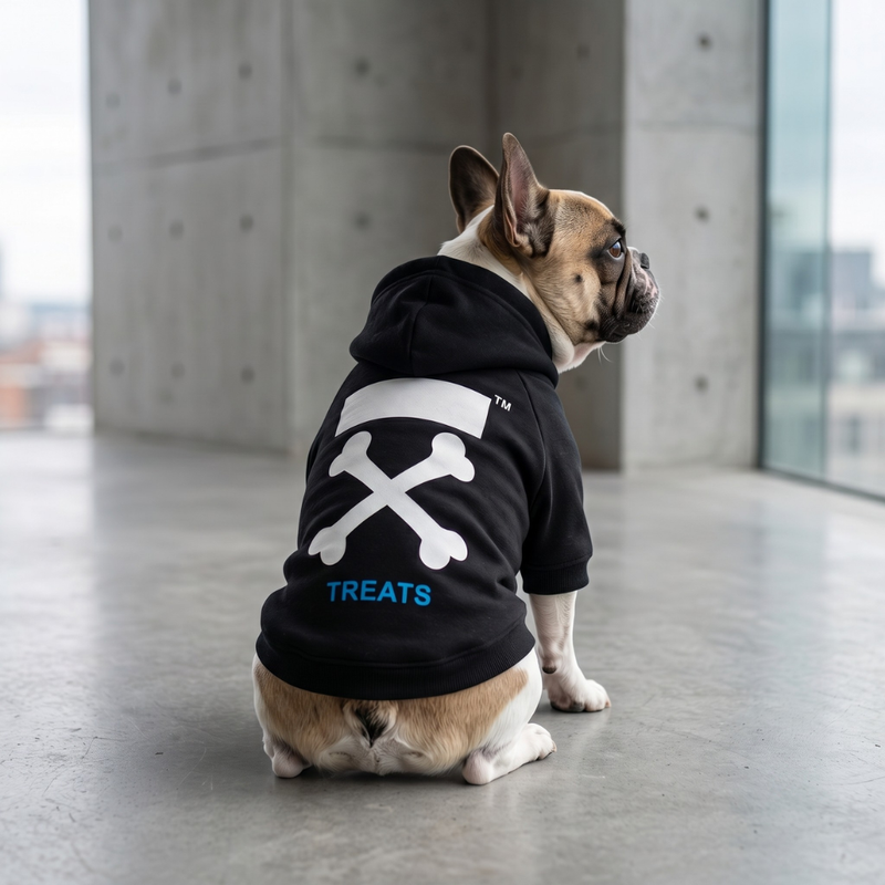 Woof Treats Hoodie Schwarz-Weiß