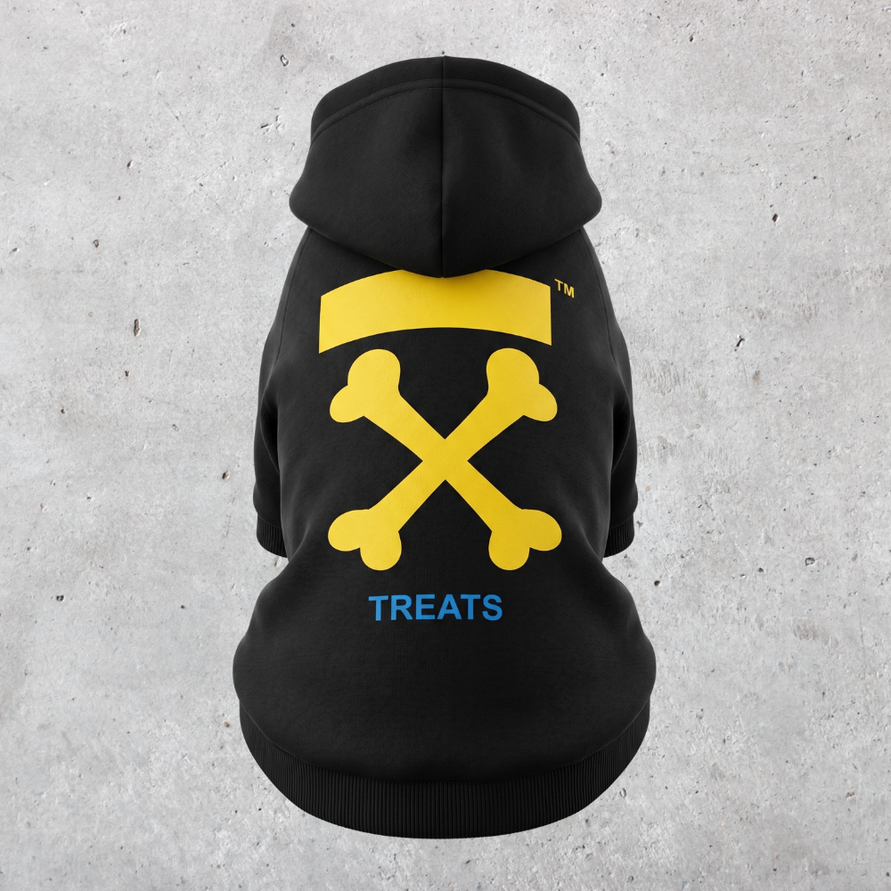 Woof Treats Hoodie Schwarz-Gelb