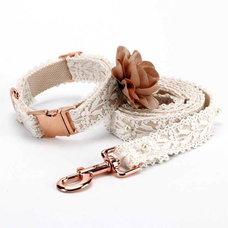 Festliche Hundeleine mit Halsband für Hochzeiten oder ähnliches - dogstyledealer